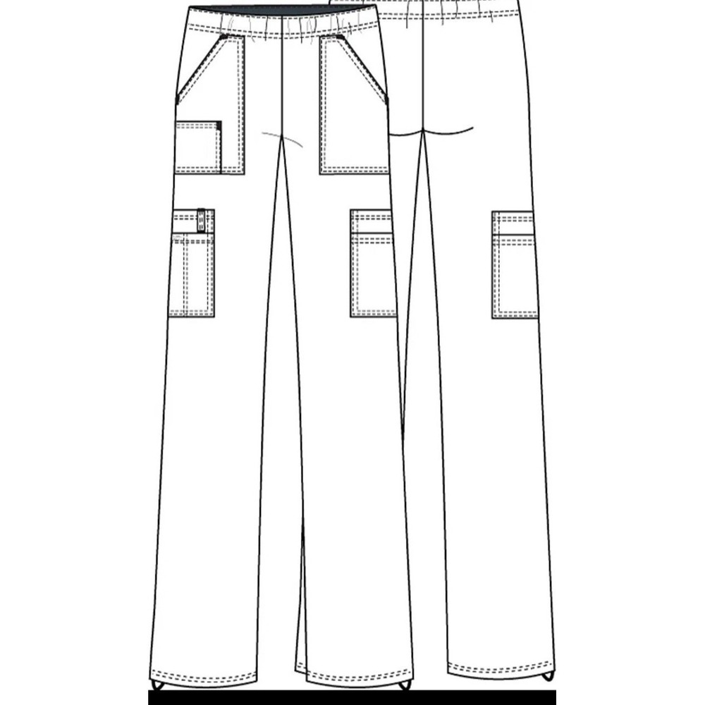 NEW WITH TAG-Scrubs Cherokee Workwear Mid Rise Pull On Cargo Pant 4005 Navy XS - Picture 3 of 5